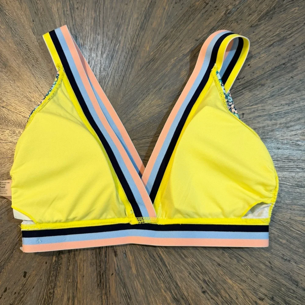 Juicy Couture Floral Bikini Top M‎ Striped Elastic Band